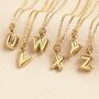 Stainless Steel Bubble Initial Pendant Necklace In Gold, thumbnail 5 of 5