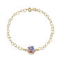Real Flower Heart Chain 18ct Gold Plated Silver Bracelet – 11 Floral Styles, thumbnail 2 of 12