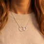 Courage Necklace Two Interlocking Hammered Rings Gift Of Support, thumbnail 3 of 5