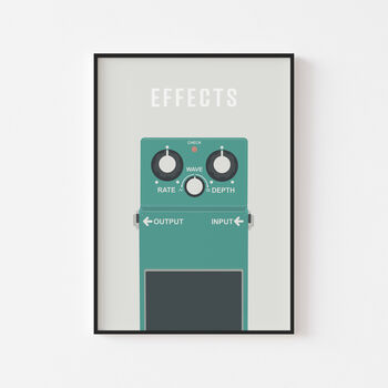 Guitar Effects Pedal Print | Guitarist Music Poster, 3 of 9