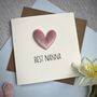 Best Mum/Nanna Padded Velvet Heart Birthday Day, thumbnail 1 of 6