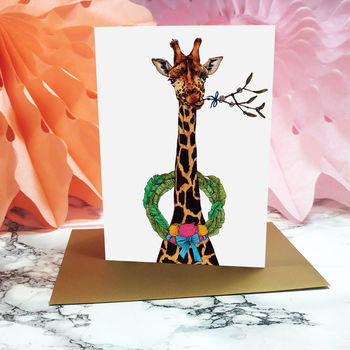 'Festive Fiesta' Giraffe Christmas Card, 3 of 3
