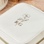 Personalised White Birth Flower Jewellery Box, thumbnail 3 of 6