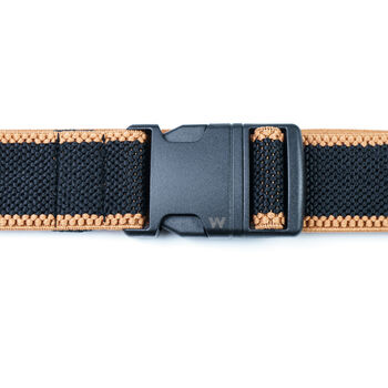 Black And Tan Outdoor Fabric Stretch Men's Belt, 4 of 7