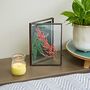 Antique Brass Recycled Glass Folded Double Photo Frame, thumbnail 4 of 12