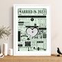 Married In 2022 Map Print, Personalised 4th Linen Anniversary Gift, thumbnail 4 of 12