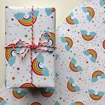 Rainbow Gift Wrapping Paper Or Gift Wrap Set With Card, 4 of 11
