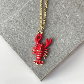 'You Are My Lobster' Lobster Pendant Necklace, 4 of 5