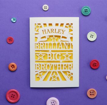 Personalised Big Brother Or Sister Card, 2 of 9