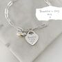Paper Clip Handwriting Memorial Clasp Bracelet Robin 16mm Heart, thumbnail 2 of 4