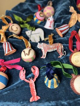 Personalised Ceramic Glitter Initial Bauble, 6 of 8