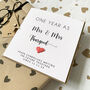 Personalised 1st Anniversary Card With Paper Heart, thumbnail 1 of 7