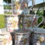 Set Of Six China Mugs In British Birds On Blue Design, thumbnail 2 of 3