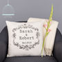 Personalised Vintage Style Couple Cushion Cover, thumbnail 1 of 5