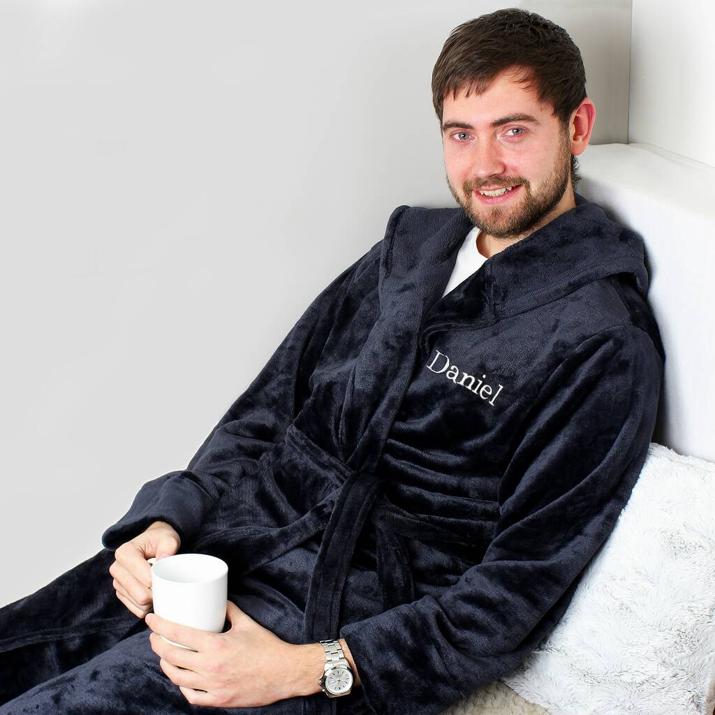 Personalised Unisex Luxury Hooded Bath Robe By Sassy Bloom As seen on