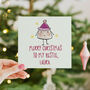 Merry Christmas Bestie Personalised Christmas Character Card, thumbnail 1 of 4
