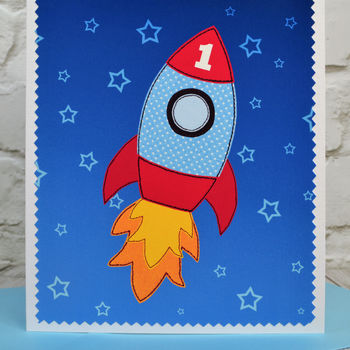 'Rocket' Personalised Boys Birthday Card, 4 of 4