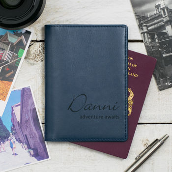 Personalised Passport Cover Holder With Script Name, 9 of 12
