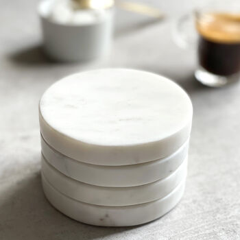White Marble Coaster Sets Various Styles, 3 of 8
