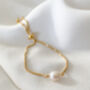 Fresh Water Pearl 18k Gold Box Chain Bracelet, thumbnail 1 of 2