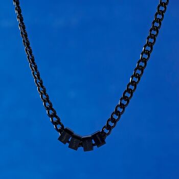 Engraved 5 Mm Black Cuban Chain Necklace, 5 of 12