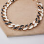 Black And White Enamel Curb Chain Link Necklace, thumbnail 3 of 6