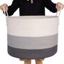 Grey Large Laundry Clothes Storage Basket With Handles, thumbnail 4 of 4