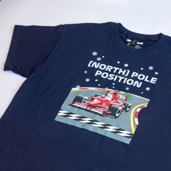 Funny Formula One Men's Christmas T Shirt, 3 of 4