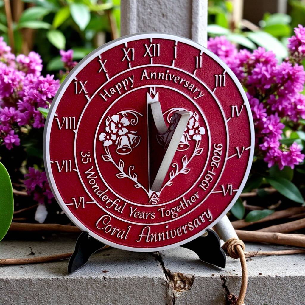 35th Coral Anniversary Sundial Gift Celebration Present, 1 of 10