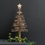 Large Wooden, Star Topped Tree, thumbnail 1 of 2