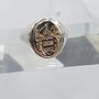 Silver And 9ct Gold Textured Signet Ring With 9ct Inlay, thumbnail 9 of 12