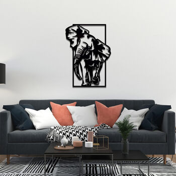 African Elephant Wooden Wall Art Modern Gift Idea, 4 of 11