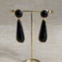 Geometric Resin Black Dangle Statement Earrings, thumbnail 3 of 3