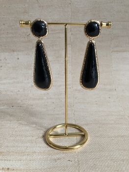 Geometric Resin Black Dangle Statement Earrings, 3 of 3