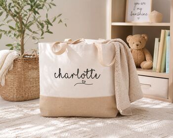 Personalised Name Jute Bag Deluxe, 2 of 3