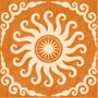 Let Go And Flow, Orange, Bohemian Celestial Sun Yoga Meditation Art Poster, thumbnail 3 of 3
