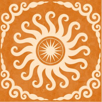 Let Go And Flow, Orange, Bohemian Celestial Sun Yoga Meditation Art Poster, 3 of 3