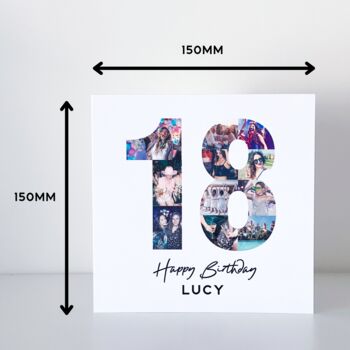Personalised 18th Birthday Photo Collage Card, 3 of 8