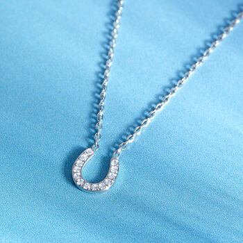 Love You More Than Horses Dainty Horseshoe Necklace, 5 of 11