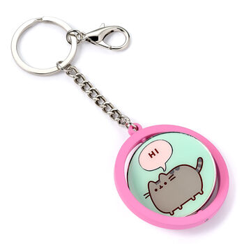 Pusheen The Cat Pink And Blue 'Hi , Bye' Spinning Keyring, 5 of 8