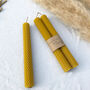 Pair Of Honey Scented Handrolled Beeswax Dinner Candles, thumbnail 7 of 9