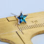 Sterling Silver Blue Crystal Star And Moon Stud Earrings, thumbnail 4 of 5