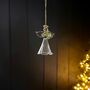 Hanging Glass Angel Decoration With Four Leaf Clover, thumbnail 1 of 2