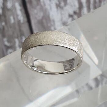 Personalised Scratched Detail Sterling Silver Ring, 7 of 11