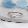 Sterling Silver Simulated Moonstone Cz Ring, thumbnail 6 of 11