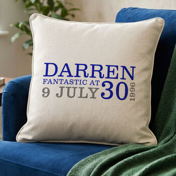 Personalised 30th Birthday Cushion, 2 of 8
