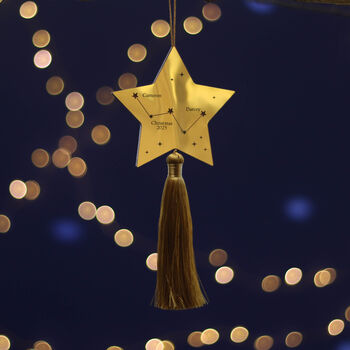 Couple's Constellation Star Christmas Tree Decoration, 5 of 8