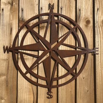 Metal Compass Garden Wall Fence Feature Decoration Sign, 2 of 6