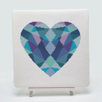 Geometric Heart Cross Stitch Kit, 2 of 8