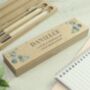 Personalised Botanical Wooden Pen And Pencil Set, thumbnail 2 of 3